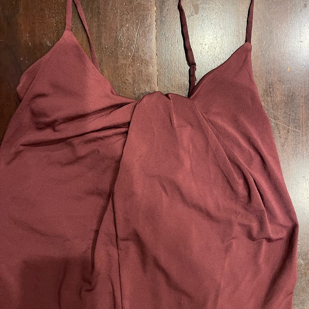 Burgundy Spaghetti Strap Dress